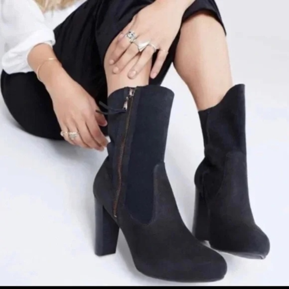 UGG Athena Nubuck leather zip heel booties